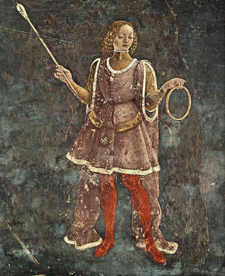 Cossa, Francesco del (1436-1478)- Allegory of March - Triumph of Minerva (detail) 5.jpg
